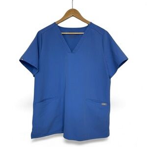 FIGS Technical Collection Scrub Top – Ceil Blue (Medium Blue) Size: XL